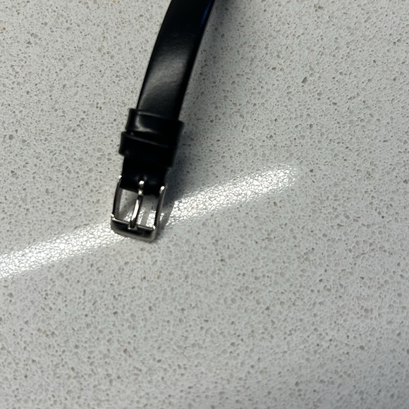 Vintage ESQ by Movado. Swiss made ladies watch. Black strap, silver with blue - Picture 3 of 6